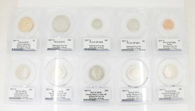 2017 S 225TH ANNIVERSARY ENHANCED PCGS SP70 FIRST DAY ANA RELEASE 10 COIN SET - Image 1 of 4