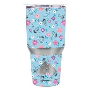 Skin Decal for Ozark Trail 30 oz Tumbler Cup (6-piece kit) / Bees Flowers - Picture 1 of 1