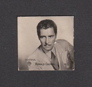 Ronald Colman Vintage 1930s Movie Film Star Chocolate Card from Sweden - Imagen 1 de 1