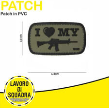 Patch Toppa in PVC 3D I Love My M4 Verde Oliva Military Airsoft Softair