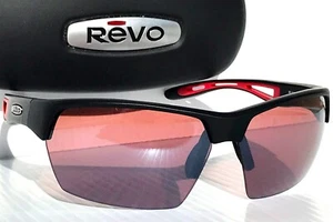 NEW REVO JETT Matte Black Drive POLARIZED Rose Lens Sunglass RE 1167 11 GO - Picture 1 of 12