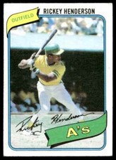1980 Topps Rickey Henderson Rookie Oakland Athletics #482 C18