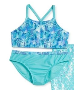 Mermaid Bikini Swimsuit 2-Piece Set Size XXL 2XL (18) Aqua Teal Purple  - Picture 1 of 2