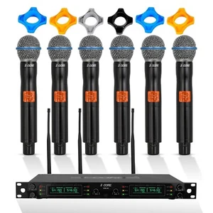 5Core Wireless Microphones 6 Channel Dynamic Karaoke UHF Singing Mic System - Picture 1 of 15