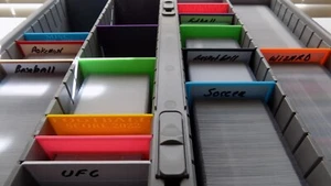 Plastic Custom LABEL Trading Card Dividers Collectible Storage Box Bin BCW 1600 - Picture 1 of 14