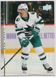 2022-23 Upper Deck Tribute Exclusives Erik Karlsson #T-52 Sharks SN# /100 - Picture 1 of 1