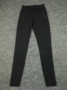 Athleta Leggings Womens Extra Small Black Delacey Moto Tight High Rise Zip- - Picture 1 of 13