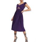 New ASOS Purple Lace & Pleat Midi Dress Size 6