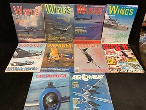 WINGS, AIR POWER, WWII, AIR COMBAT, CAF DISPATCH MAGAZINES, LOT OF 10, 1972-1985