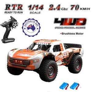 1/14 2.4GHz 4WD RC Car 70KM/H Brushless High-Speed Off-Road Buggy 2xBattery RTR - Picture 1 of 12