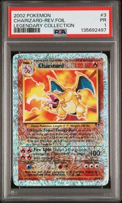 PSA 1 Charizard 3/110 Pokemon WotC Legendary Coll. Reverse Holo Rare - Image 1 of 2