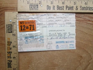Registro de remolque de Nueva York con etiqueta 1971 - Imagen 1 de 3