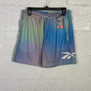 Reebok Men's Classics Dopamine Reg-Fit Ombre Mesh Shorts Blue Multi Medium - Picture 1 of 6