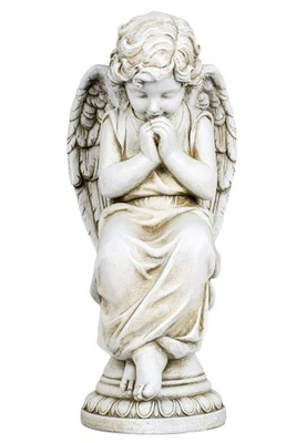 by Roman Inc., Seated Angel ON Pedestal, Garden Collection, Religious Statue,... - Image 1 of 3