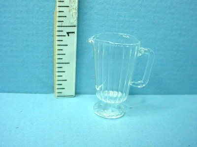 Miniature Ribbed Glass Pitcher #HB335 Bright Delights 1/12th Scale