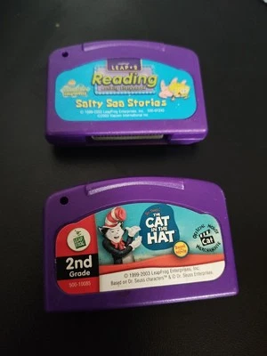 Leap Frog Cartridge Set Of 2 Cat In The Hat And SpongeBob Reading - Image 1 of 4