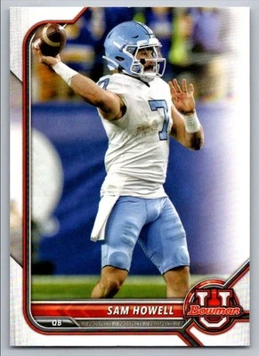 2022 Bowman University Sam Howell North Carolina Tar Heels #9 - Image 1 of 2