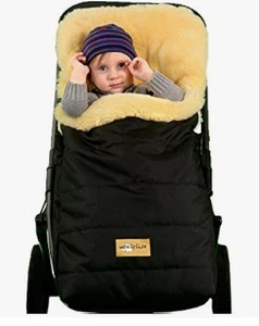 Neu ohne Etikett Tipi Woolylux Lammfell-Fußsack in Schwarz 100 % australisches Schaffell - Bild 1 von 6