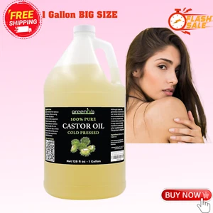 Castor Oil Grown 100% Pure Skin Moisturizer Detox and Wraps, 128 oz (1 Gallon) - Picture 1 of 9