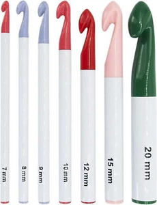 Crochet Hooks Large 20mm 15mm 12mm 10mm 9mm 8mm 7mm. Ergonomic Crochet Hook - Picture 1 of 5