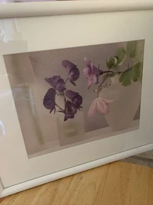 Photo JILL BEDFORD Two Vases Purple Floral Frame 21x17" Photo 13.25x10.25" 1996 - Picture 1 of 5
