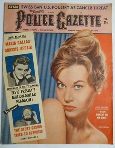 POLICE GAZETTE Magazin Februar 1960 ELVIS Jane Fonda CASTRO Marilyn Monroe BEATNIKS - Bild 1 von 7