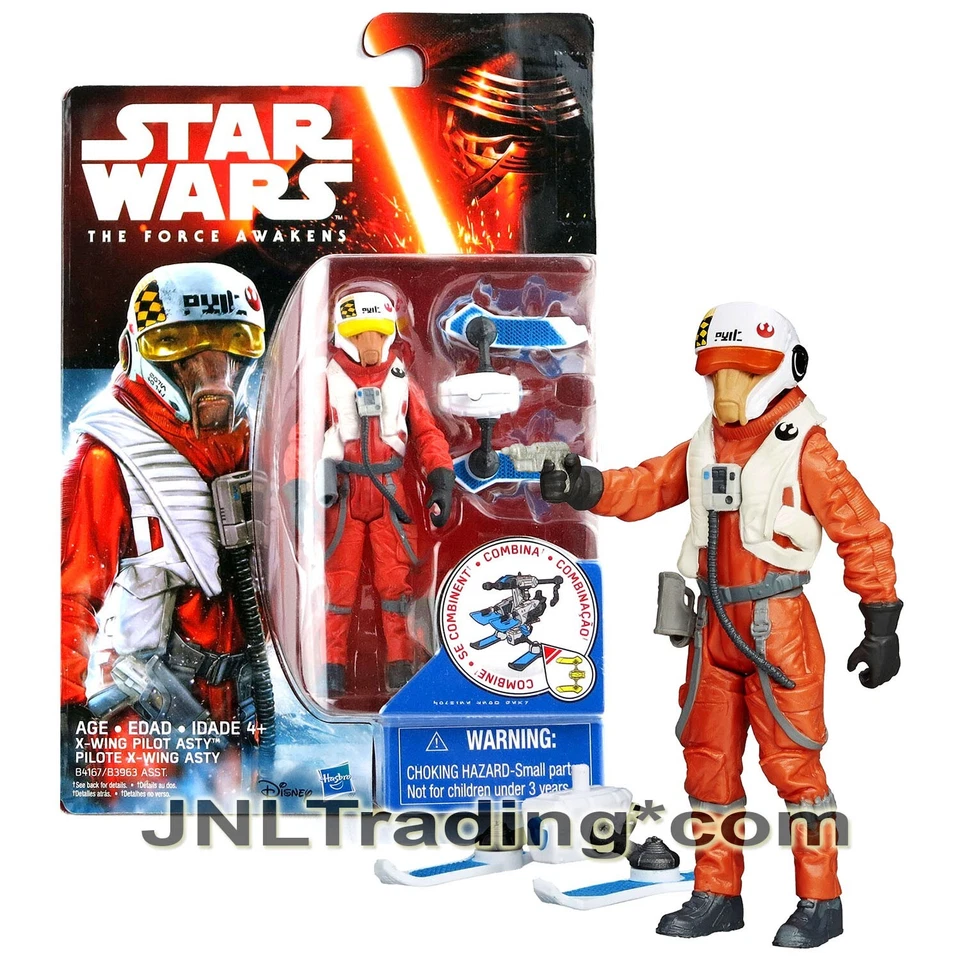 Yr 2015 Star Wars The Force Awakens 4 Inch Figure X-WING PILOT ASTY with Blaster - Image 1 of 1