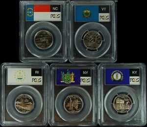 2001-S PCGS PR70DCAM SET of 5 Statehood Quarter - Picture 1 of 1