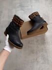 AS 98 Airstep Mid Boots Leather Shoes Size 41/US10.5 Biker Moto Style Zip Navy