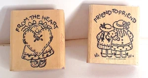 Estampillas Stampin’ Up 1996 vintage del corazón y amigo a amigo - Imagen 1 de 9