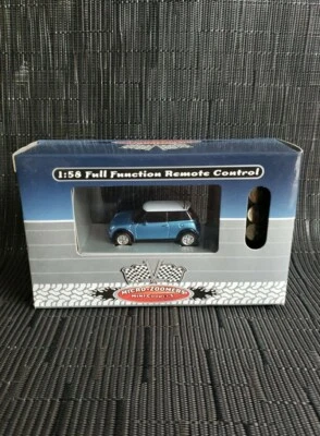 NIB Micro-Zoomers Mini Cooper S, 1:58 Full Function Remote Control Car, Blue - Image 1 of 4