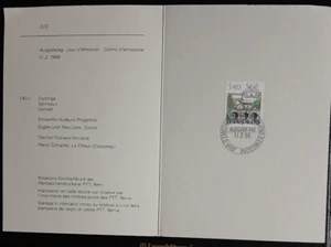 (SWI-203) SUIZA 1986 Tarjeta PTT suiza 222 SIGNOS DEL ZODIACO - Imagen 1 de 2