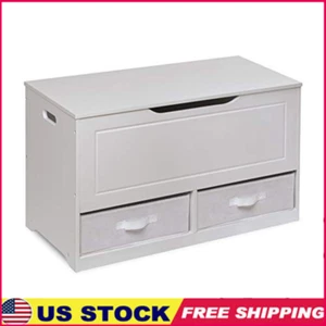 Kids Toy Box Organizer W/ Reversible Bins Safety Hinge Large Storage Seat New - Picture 1 of 6