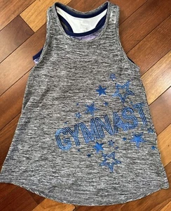 Gymnast Tank Top 10 Sports Bra Justice Active Blue Star Black Grey - Picture 1 of 3
