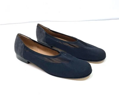 TALBOTS NEGRO MALLA Y GAMUZA PLANA, SUELAS DE CUERO, MUJER 9.5B Foto 1 de 4