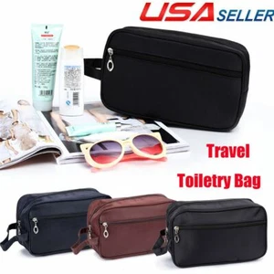 Travel Toiletry Bag Men Small Bag Organizer Bag w/ Zipper Shaving Shower Case - Picture 1 of 15