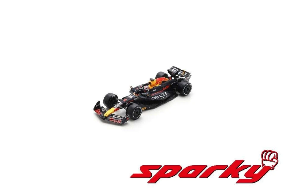 Red Bull F1 Official Spark 1/64 Scale Max Verstappen Bahrain Winner Racing Car - Image 1 of 1