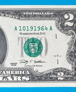 October 19, 1964 : A 10191964 A BIRTHDAY Note $2 Two Dollar Bill *UNC* - Picture 1 of 3
