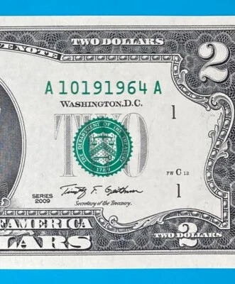 October 19, 1964 : A 10191964 A BIRTHDAY Note $2 Two Dollar Bill *UNC* - Image 1 of 3