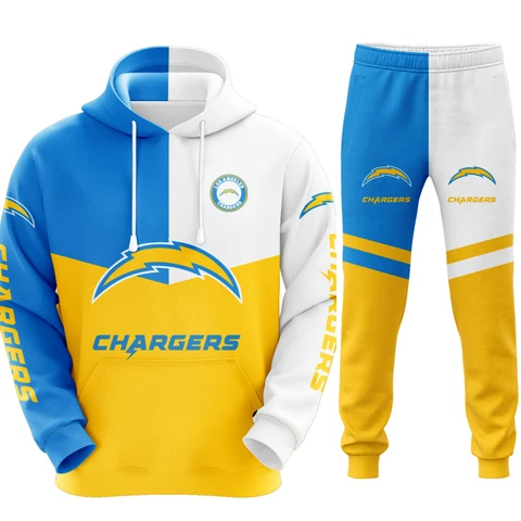 Los Angeles Chargers Men Zipper Swaetsuits Hoodie Pants Jog Tracksuit Sweatpants Cover