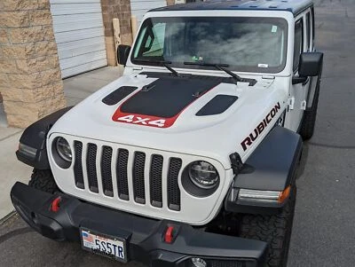 Compatível com 2018-2025 Jeep Jl Jt Wrangler Rubicon Gladiator capô listra vinil 4x4 V3 - Imagem 1 de 4
