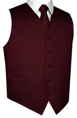 Men's Satin Tuxedo Vest, Tie and Hankie. Formal Dress Wedding Prom Homecoming - Image 1 of 4