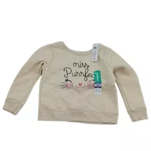 Garanimals Sweatshirt Cream Cat Miss Purrfect Crew Neck Toddler Girls 24 M - Picture 1 of 3