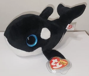 Juguete de peluche Ty Beanie Boos NONA the Orca Killer Whale 6" NUEVO MWMTs - Imagen 1 de 11
