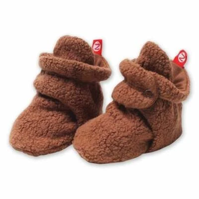 NEW Original Zutano Baby Booties 18M Chocolate Brown Stay-On Fleece Infant Socks - Image 1 of 2
