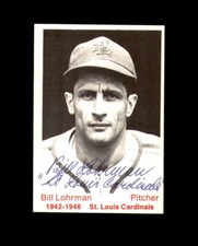 Bill Lohrman Signed 1975 TCMA Cardinals St. Louis Cardinals Autograph