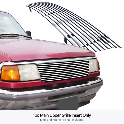 Fits 93-97 Ford Ranger Main Upper Stainless Chrome Billet Grille Insert - Image 1 of 4