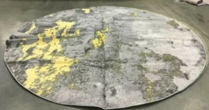 YELLOW 10' X 10' Round Loose Threads Rug, Reduced Price 1172636052 ADR134H-10R - Picture 1 of 4