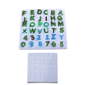 Silikonform Alphabet Buchstaben Zahlen 135x135mm Mold Resin Epoxidharz Gießen - Bild 1 von 4