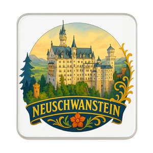 Neuschwanstein, Germany Kühlschrankmagnet: Niedliches handgefertigtes Reise-Mitbringsel Geschenk - Bild 1 von 5
